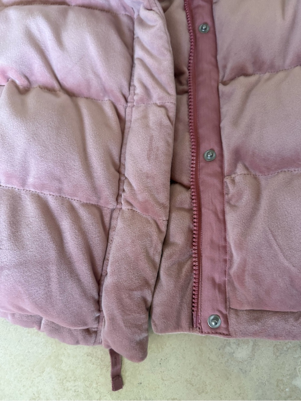 Abercrombie & Fitch Velvet Puffer Jacket Blush Rose Pink Women’s Medium - Picture 6 of 6